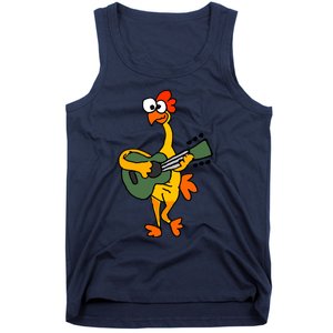 Funny Rubber Chicken Playing Guitar Tank Top