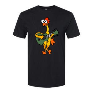 Funny Rubber Chicken Playing Guitar Softstyle CVC T-Shirt