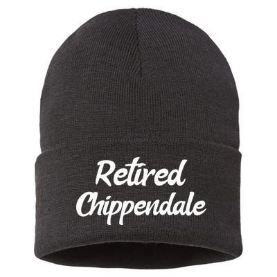 Funny Retired Chippendale Former Exotic Dancer Dad Bod Sustainable Knit Beanie