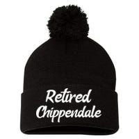 Funny Retired Chippendale Former Exotic Dancer Dad Bod Pom Pom 12in Knit Beanie