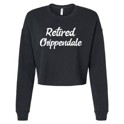 Funny Retired Chippendale Former Exotic Dancer Dad Bod Cropped Pullover Crew