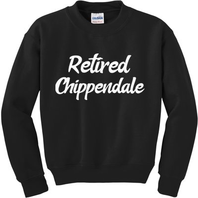 Funny Retired Chippendale Former Exotic Dancer Dad Bod Kids Sweatshirt