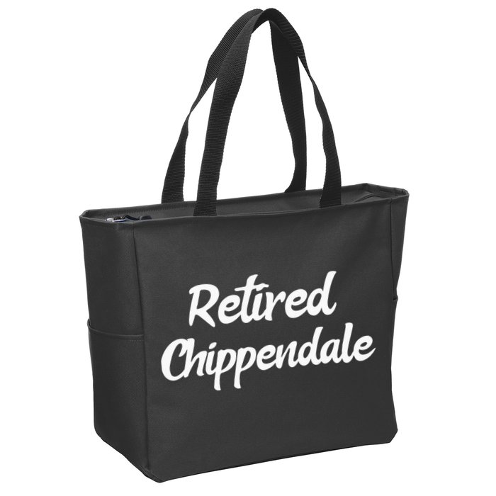 Funny Retired Chippendale Former Exotic Dancer Dad Bod Zip Tote Bag
