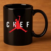 Funny Restaurant Chef Jumping Chef Knife 11oz C Handle Ceramic Mug