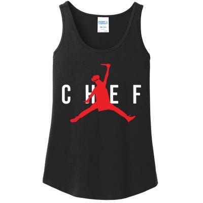 Funny Restaurant Chef Jumping Chef Knife Ladies Essential Tank