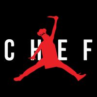 Funny Restaurant Chef Jumping Chef Knife Flat Bill Trucker Hat