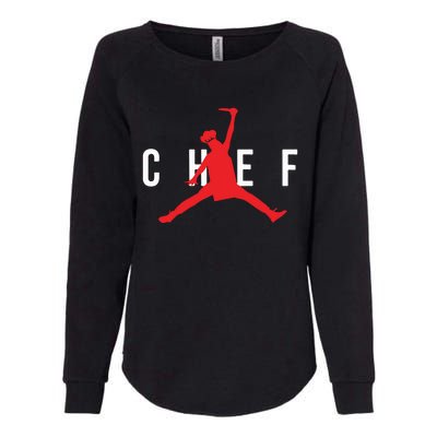 Funny Restaurant Chef Jumping Chef Knife Womens California Wash Sweatshirt