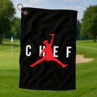 Funny Restaurant Chef Jumping Chef Knife Golf Towel