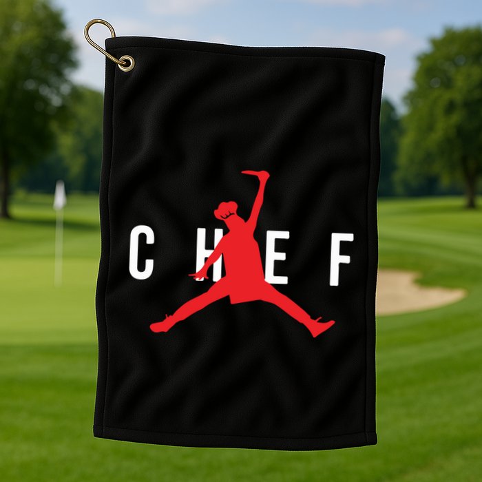 Funny Restaurant Chef Jumping Chef Knife Golf Towel
