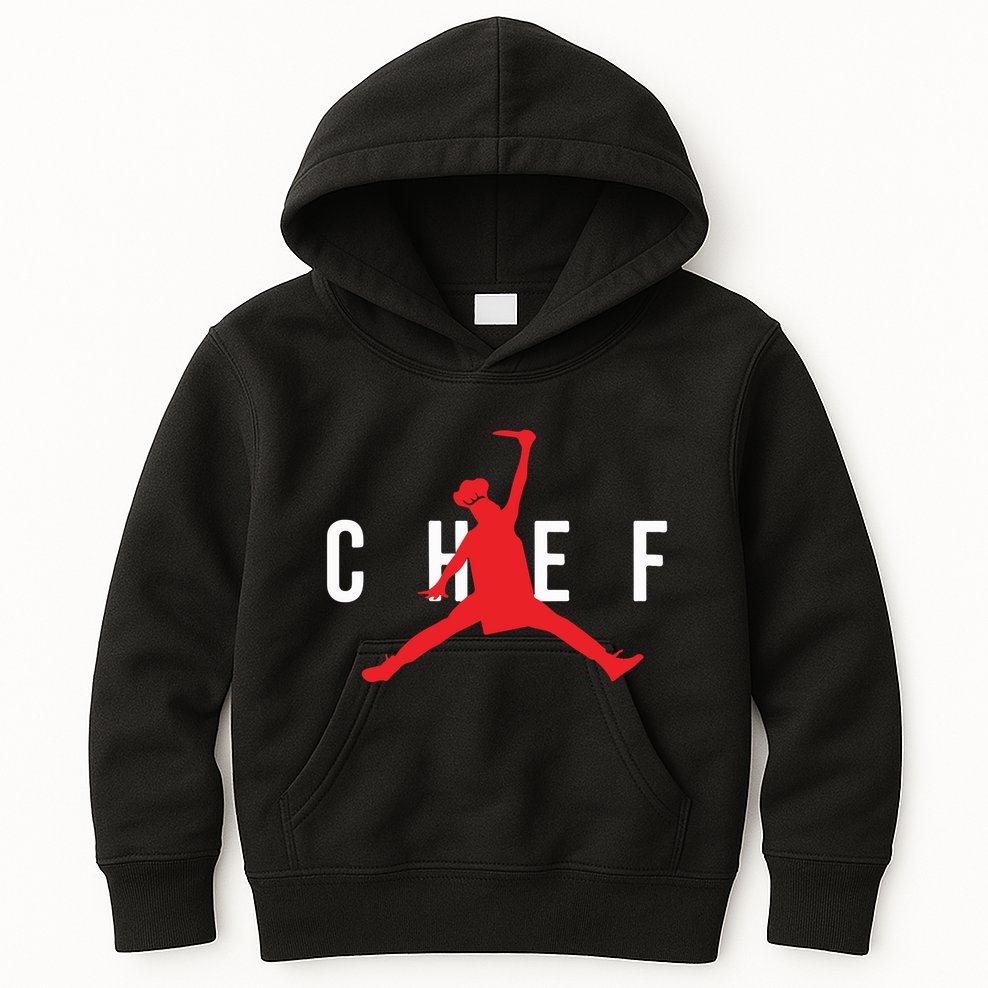 Funny Restaurant Chef Jumping Chef Knife Kids Hoodie