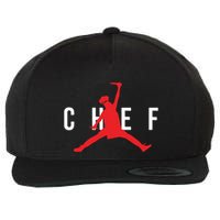 Funny Restaurant Chef Jumping Chef Knife Wool Snapback Cap