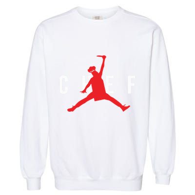 Funny Restaurant Chef Jumping Chef Knife Garment-Dyed Sweatshirt