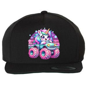 Funny Retro Cute Unicorn Monster Truck Wool Snapback Cap