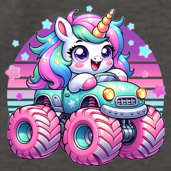 Funny Retro Cute Unicorn Monster Truck Vector Backpack