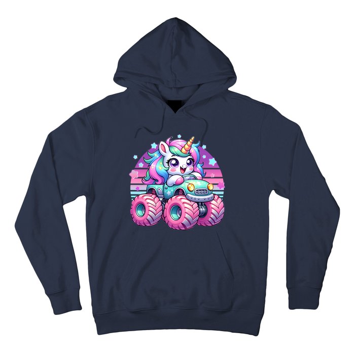 Funny Retro Cute Unicorn Monster Truck Hoodie