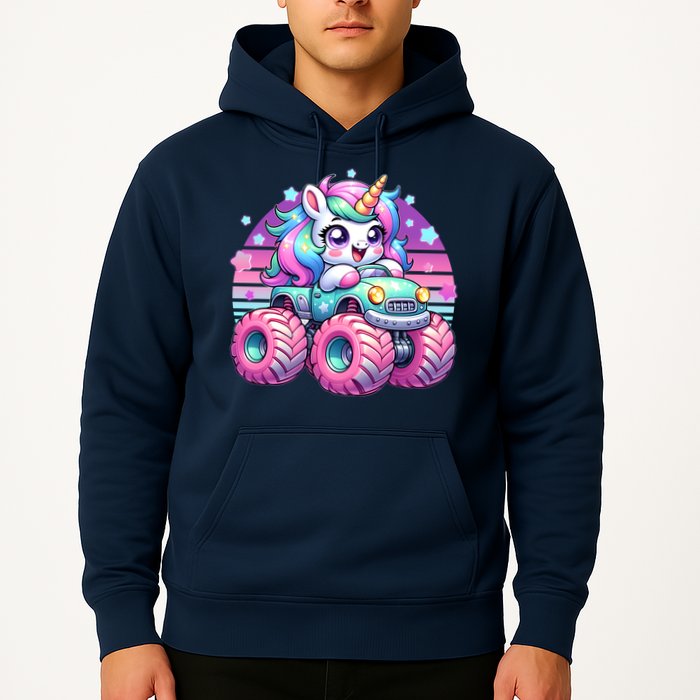 Funny Retro Cute Unicorn Monster Truck Hoodie