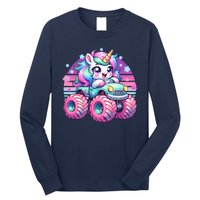 Funny Retro Cute Unicorn Monster Truck Long Sleeve Shirt