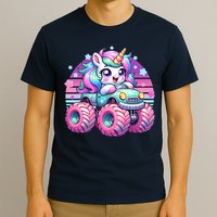 Funny Retro Cute Unicorn Monster Truck T-Shirt
