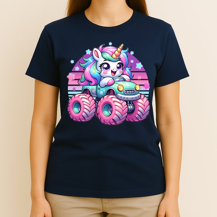 Funny Retro Cute Unicorn Monster Truck T-Shirt