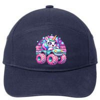 Funny Retro Cute Unicorn Monster Truck 7-Panel Snapback Hat