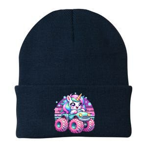 Funny Retro Cute Unicorn Monster Truck Knit Cap Winter Beanie