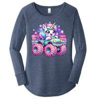 Funny Retro Cute Unicorn Monster Truck Women's Perfect Tri Tunic Long Sleeve Shirt