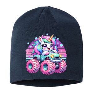 Funny Retro Cute Unicorn Monster Truck Sustainable Beanie