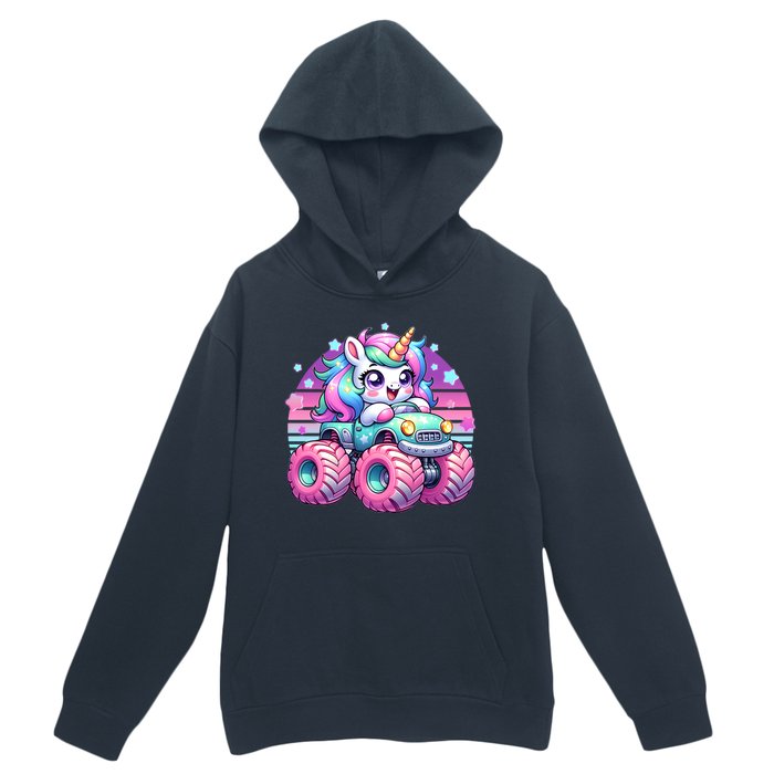 Funny Retro Cute Unicorn Monster Truck Urban Pullover Hoodie