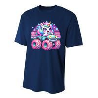 Funny Retro Cute Unicorn Monster Truck Performance Sprint T-Shirt