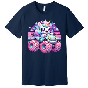 Funny Retro Cute Unicorn Monster Truck Premium T-Shirt