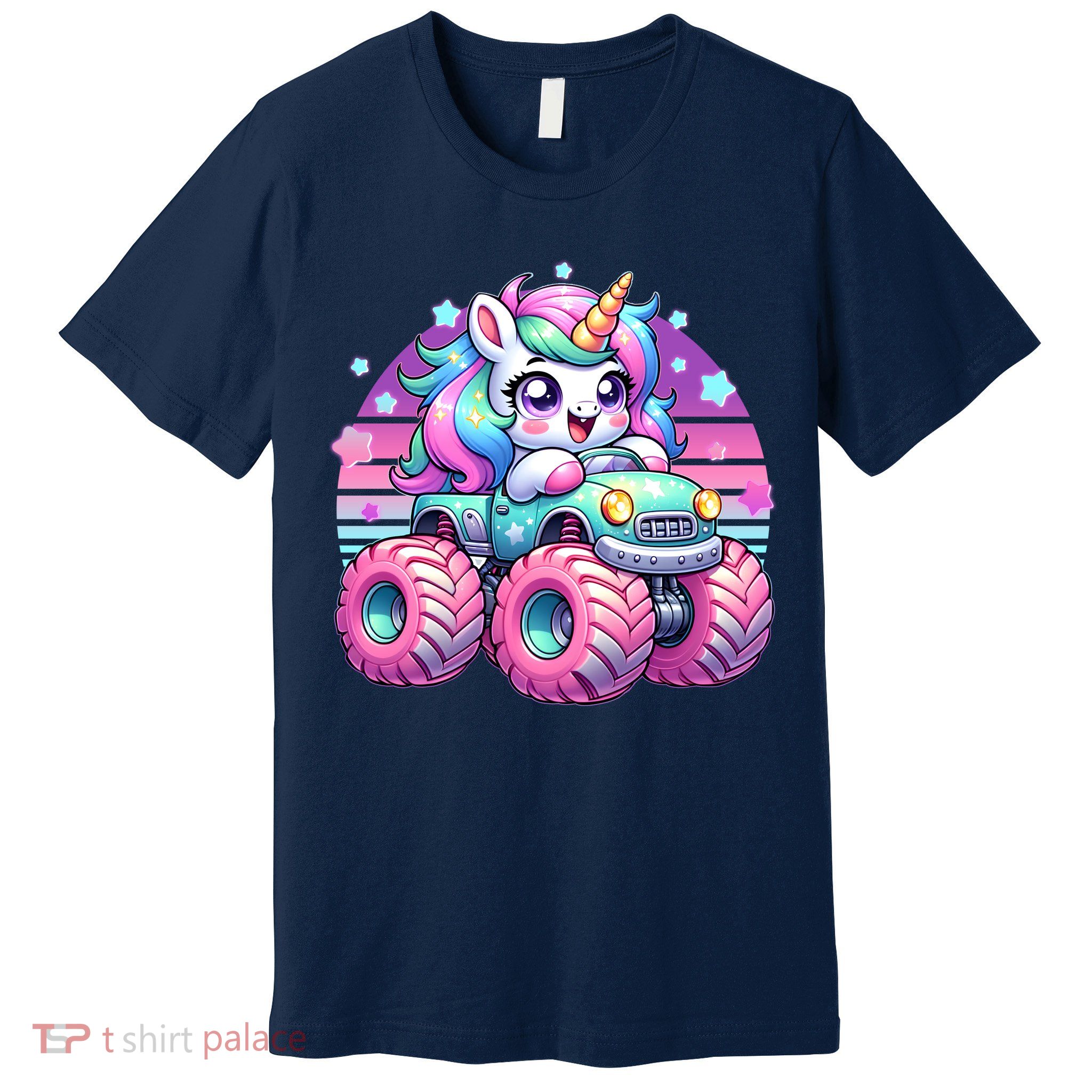 Funny Retro Cute Unicorn Monster Truck Premium T-Shirt