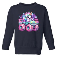 Funny Retro Cute Unicorn Monster Truck Toddler Sweatshirt