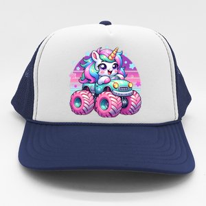 Funny Retro Cute Unicorn Monster Truck Trucker Hat