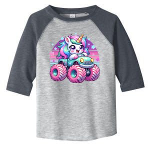 Funny Retro Cute Unicorn Monster Truck Toddler Fine Jersey T-Shirt