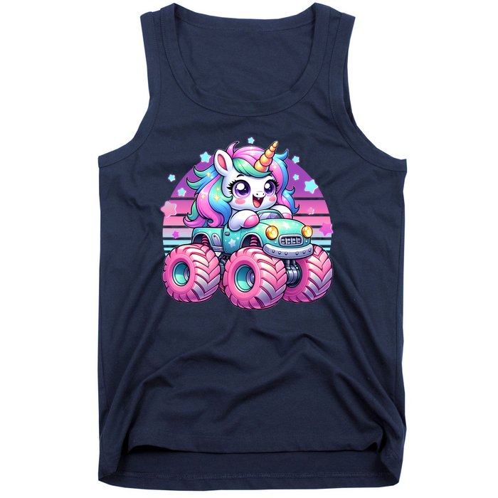 Funny Retro Cute Unicorn Monster Truck Tank Top