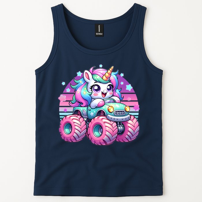 Funny Retro Cute Unicorn Monster Truck Tank Top