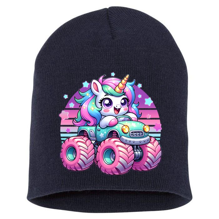 Funny Retro Cute Unicorn Monster Truck Short Acrylic Beanie