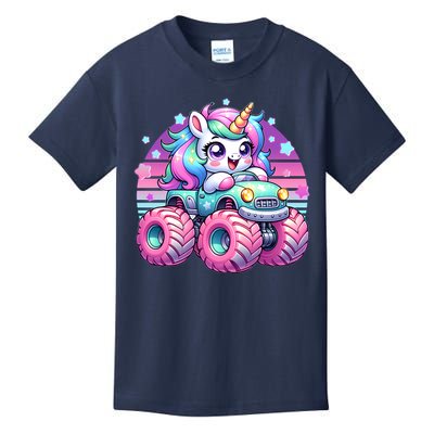 Funny Retro Cute Unicorn Monster Truck Kids T-Shirt