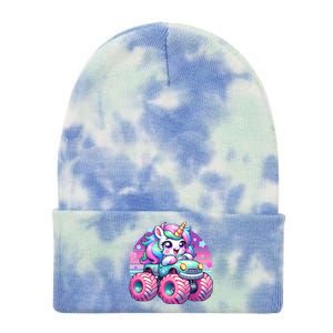 Funny Retro Cute Unicorn Monster Truck Tie Dye 12in Knit Beanie