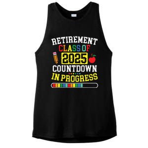 Funny Retirement Class Of 2025 Countdown In Progress Teacher Ladies PosiCharge Tri-Blend Wicking Tank