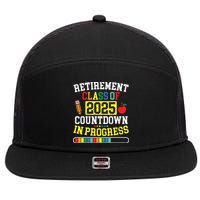 Funny Retirement Class Of 2025 Countdown In Progress Teacher 7 Panel Mesh Trucker Snapback Hat