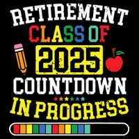 Funny Retirement Class Of 2025 Countdown In Progress Teacher Drawstring Bag