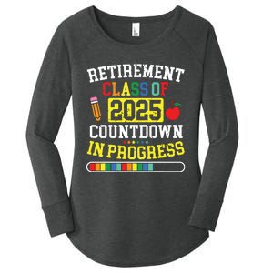 Funny Retirement Class Of 2025 Countdown In Progress Teacher Women's Perfect Tri Tunic Long Sleeve Shirt