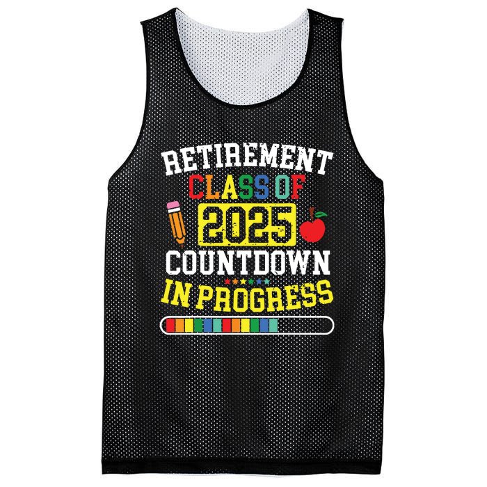 Funny Retirement Class Of 2025 Countdown In Progress Teacher Mesh Reversible Basketball Jersey Tank