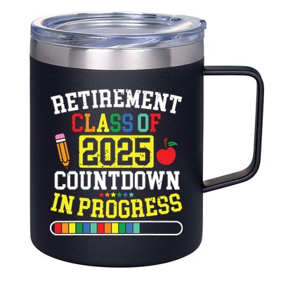 Funny Retirement Class Of 2025 Countdown In Progress Teacher 12oz Stainless Steel Coffee Mug