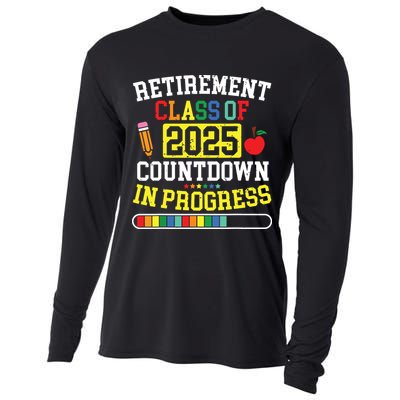 Funny Retirement Class Of 2025 Countdown In Progress Teacher Cooling Performance Long Sleeve Crew