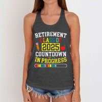 Funny Retirement Class Of 2025 Countdown In Progress Teacher Women's Knotted Racerback Tank