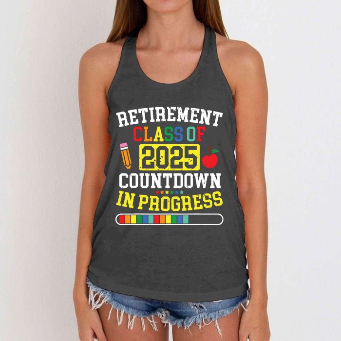 Funny Retirement Class Of 2025 Countdown In Progress Teacher Women's Knotted Racerback Tank