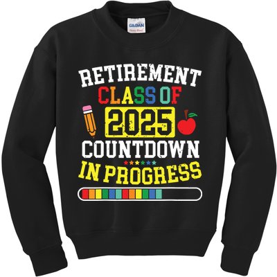 Funny Retirement Class Of 2025 Countdown In Progress Teacher Kids Sweatshirt