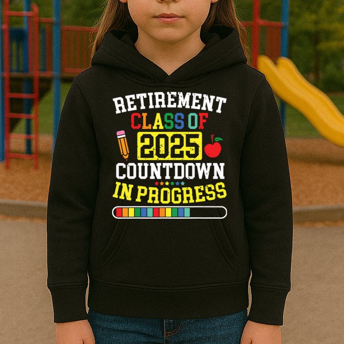 Funny Retirement Class Of 2025 Countdown In Progress Teacher Kids Hoodie